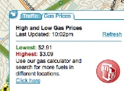 MapQuest Expert Tips: How to Get Where You're Going -- and Have Fun Along the Way // MapQuest Local Gas Prices page (Image courtesy of PC World)